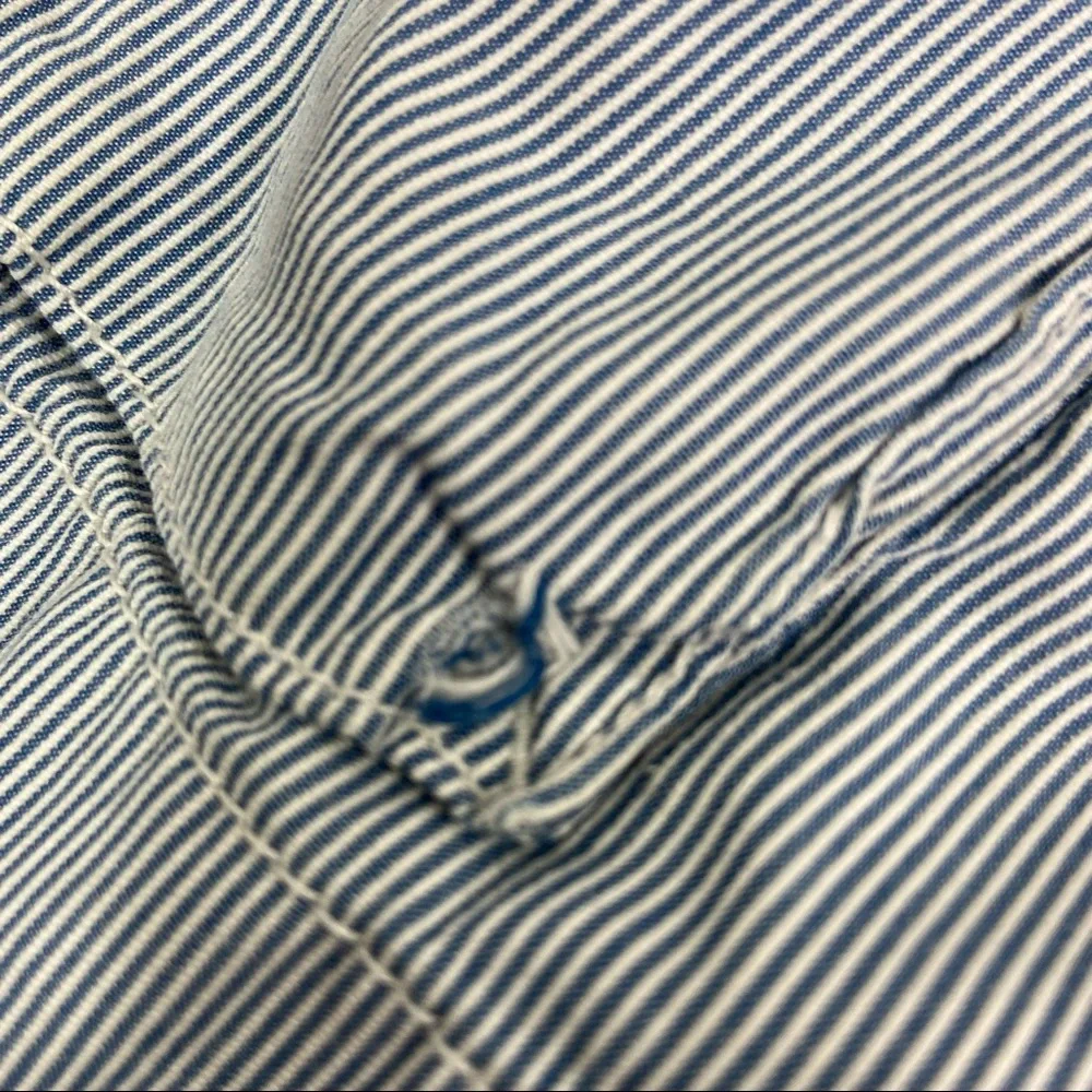 Polo Ralph Lauren blue and white seersucker cargo shorts. Size 35